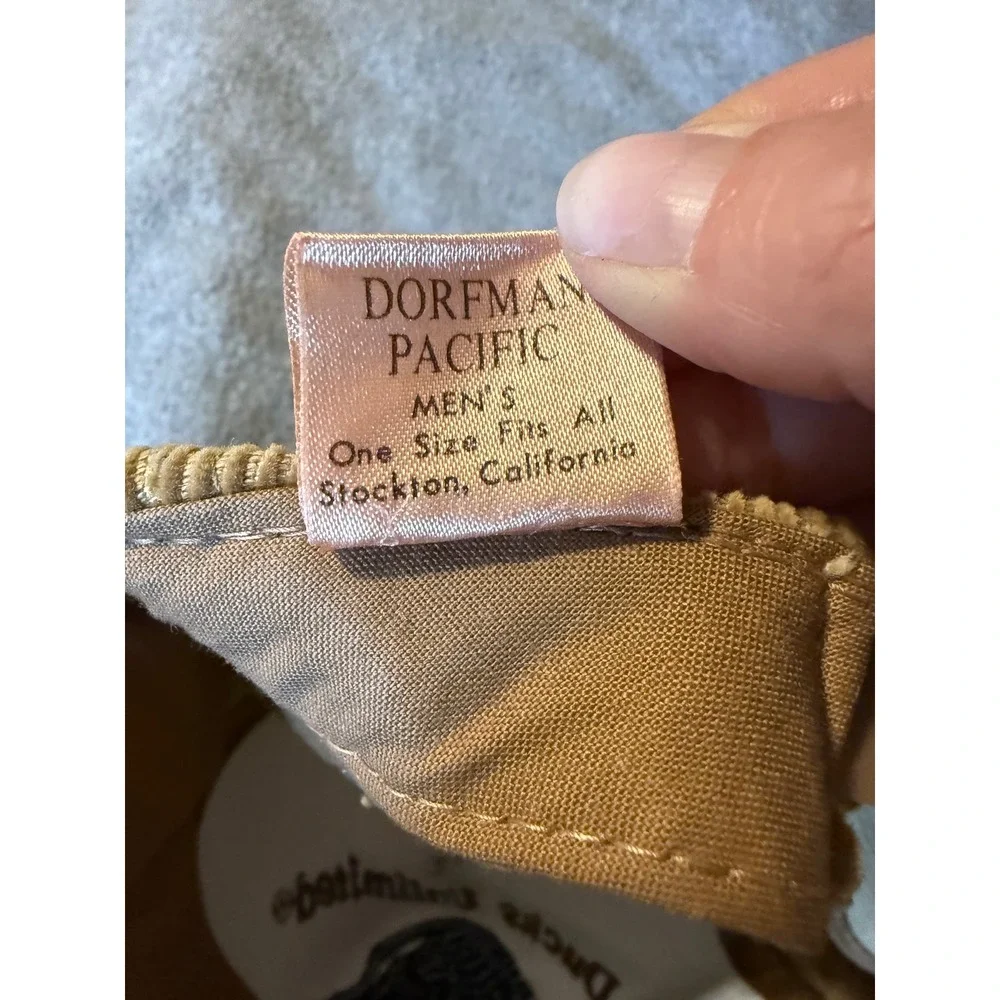 Ducks Unlimited Dorfman Pacific Tan Corduroy Black Lab Snapback Hat Mens Vintage